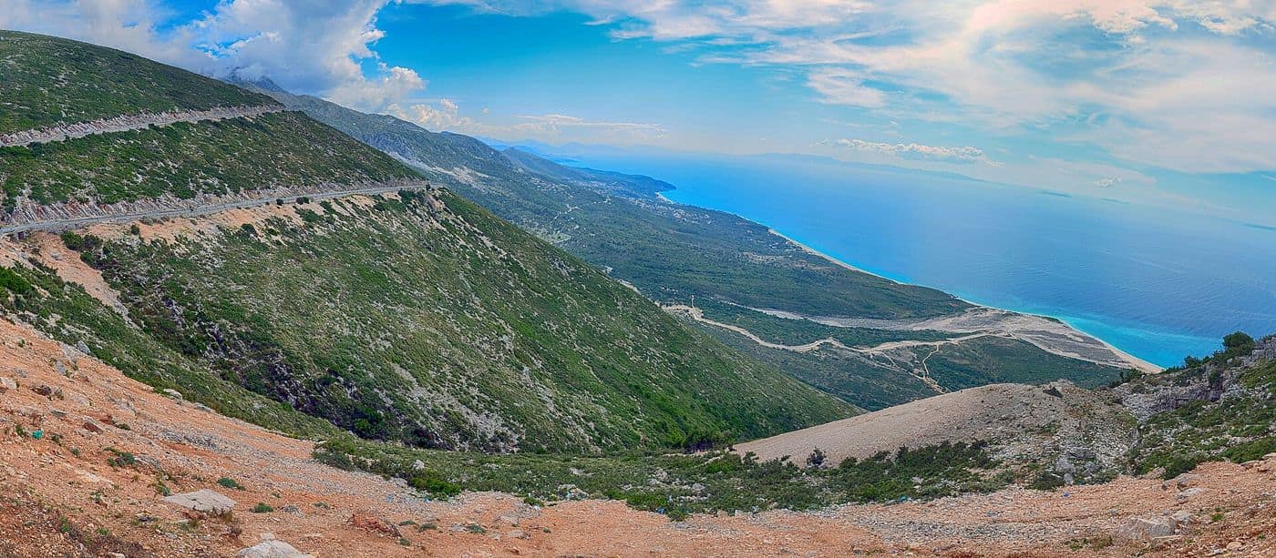 The Albanian Riviera seen from the Llogara pass
